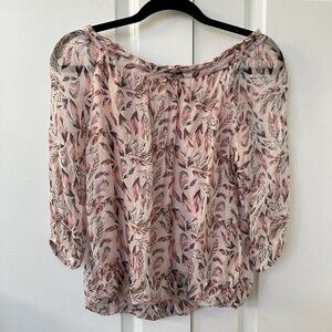 Viola Borghi Silk Top Womens S Feather Boho Top Made in Italy